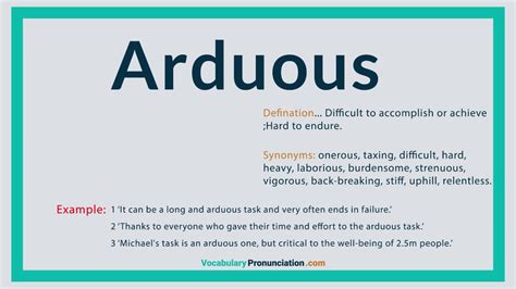 definition of arduous synonyms